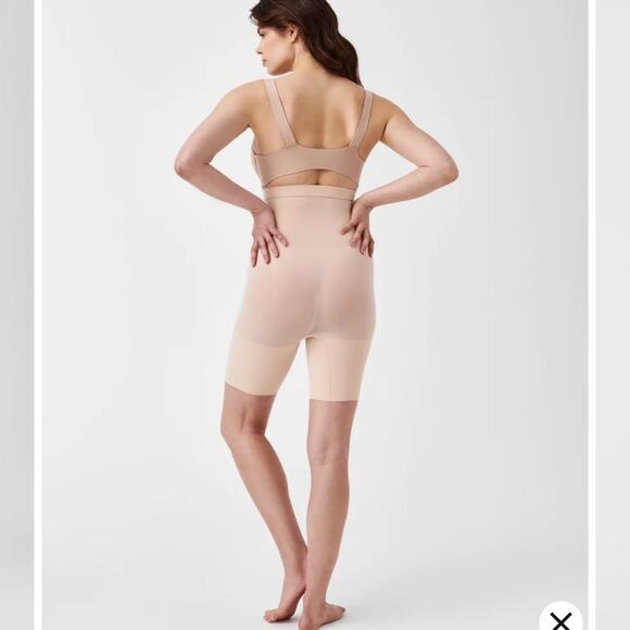 Spanx 2745 Seamless Power Sculpting High-Waisted Mid-Thigh Shorts Soft Nude XL - Picture 4 of 13